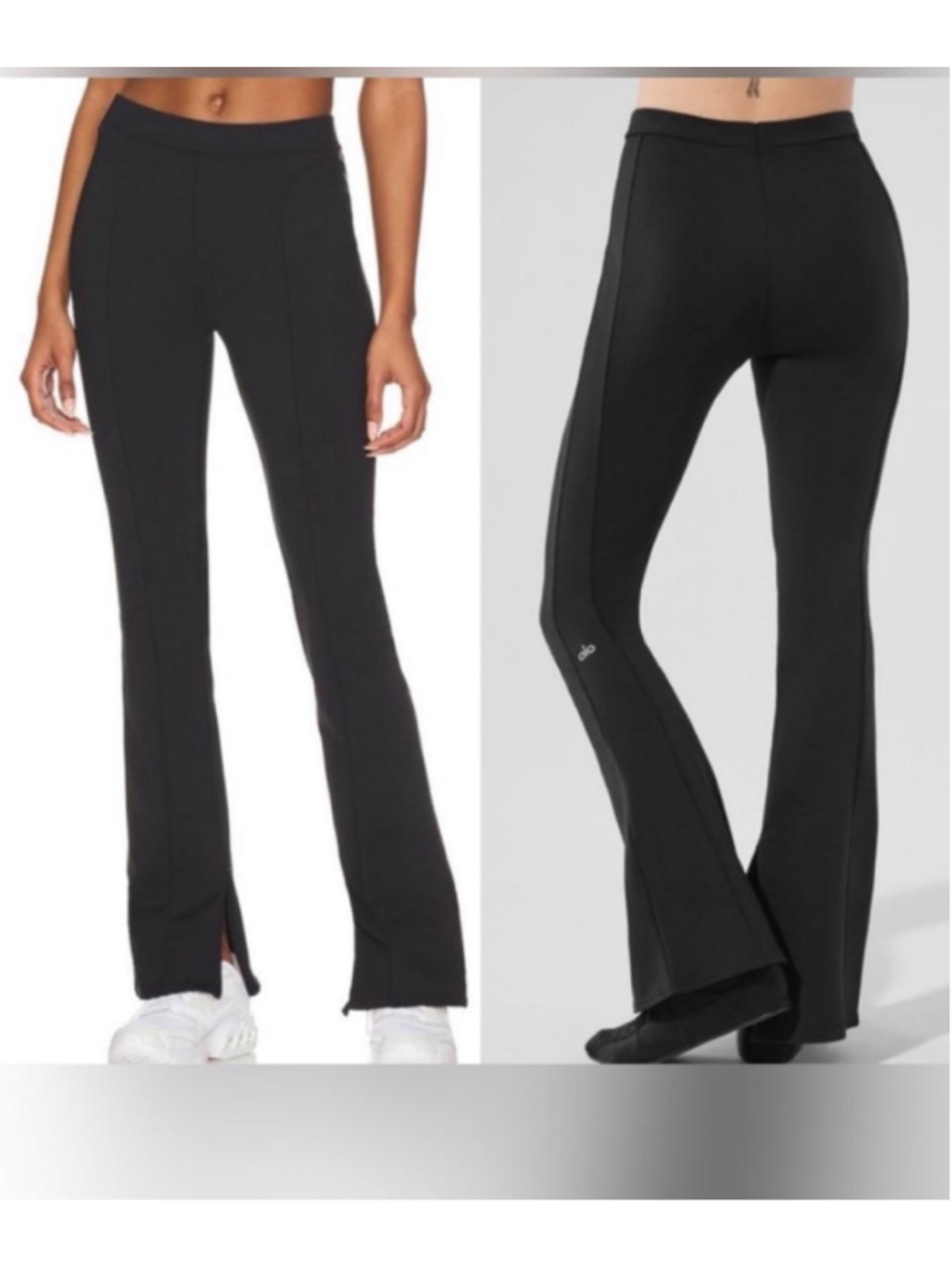 Alo High Waist Zip It Flare Leggings Black Size Medium